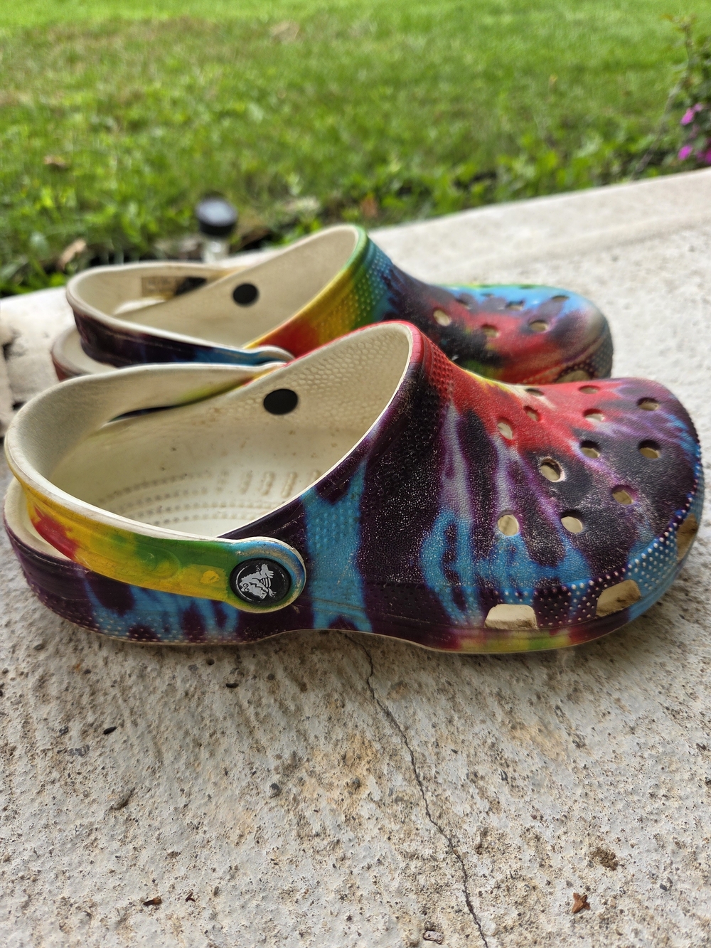 CROCS BIG Kids J3 Tie-Dye Classic Clog - Rainbow